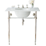 Hanbury Washstand With Glass Rails Single 2-Leg, Chrome (In Stock)