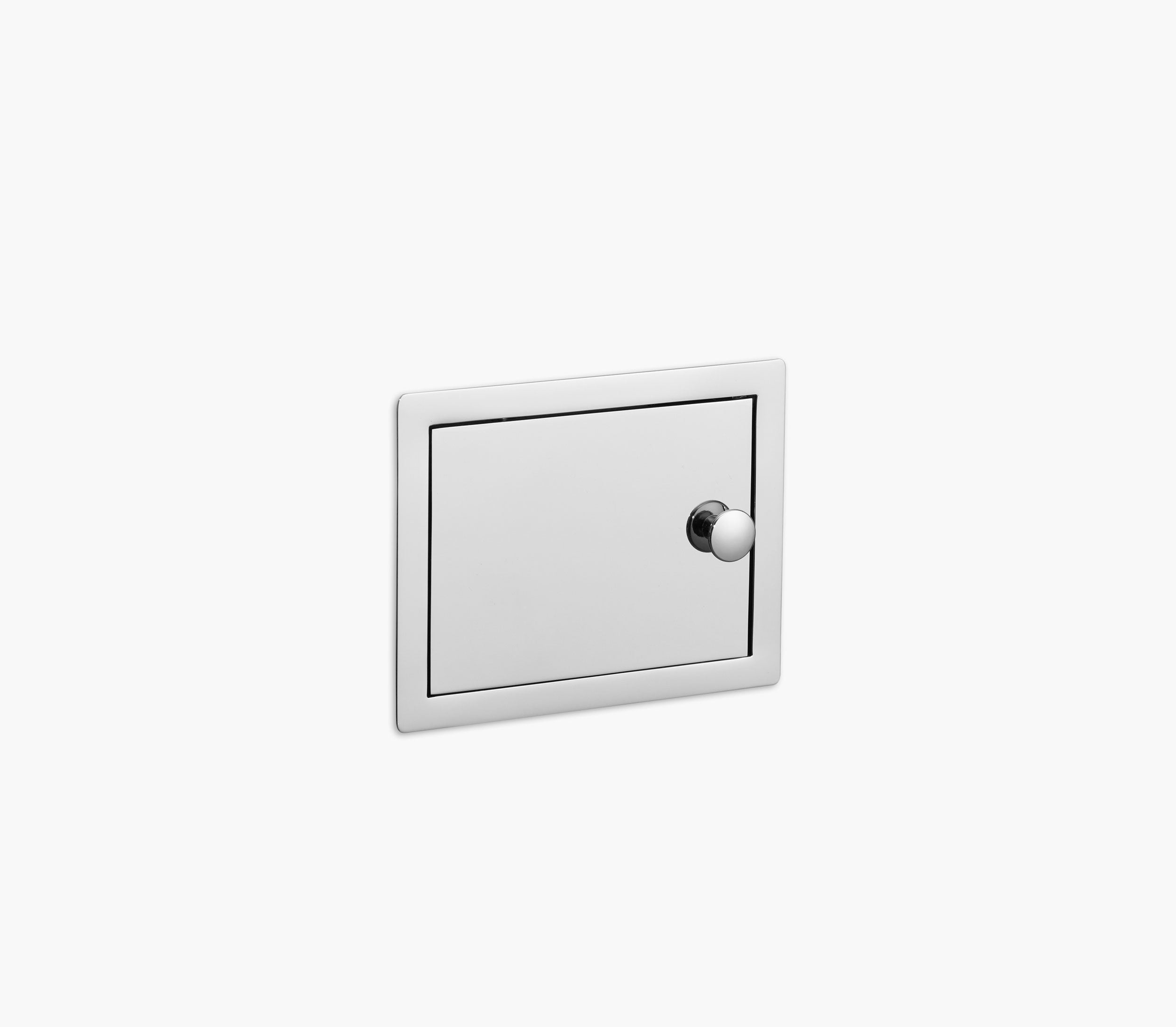 Wall Recessed Toilet Paper Holder II Large - Open Right. Hinge on Left