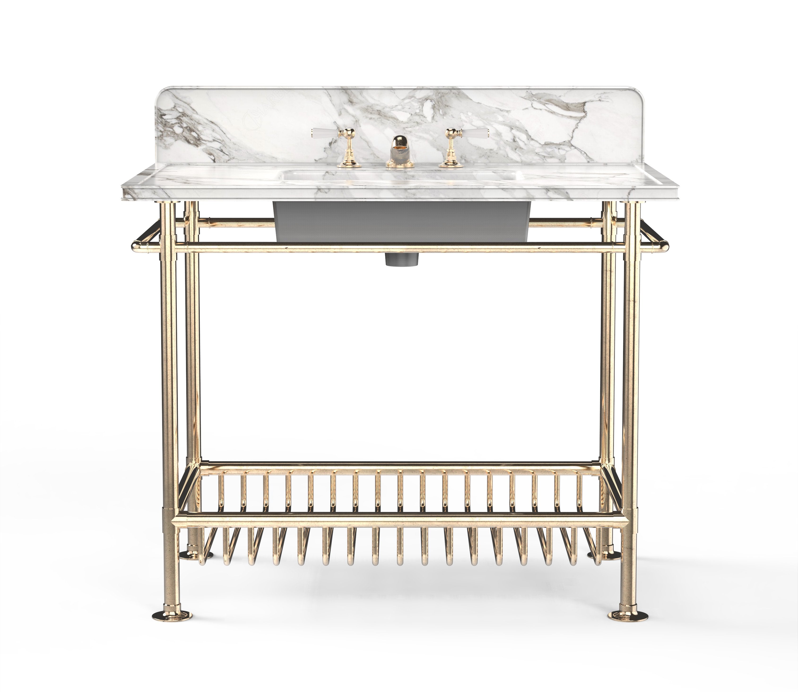 Moderna Washstand with White Marble