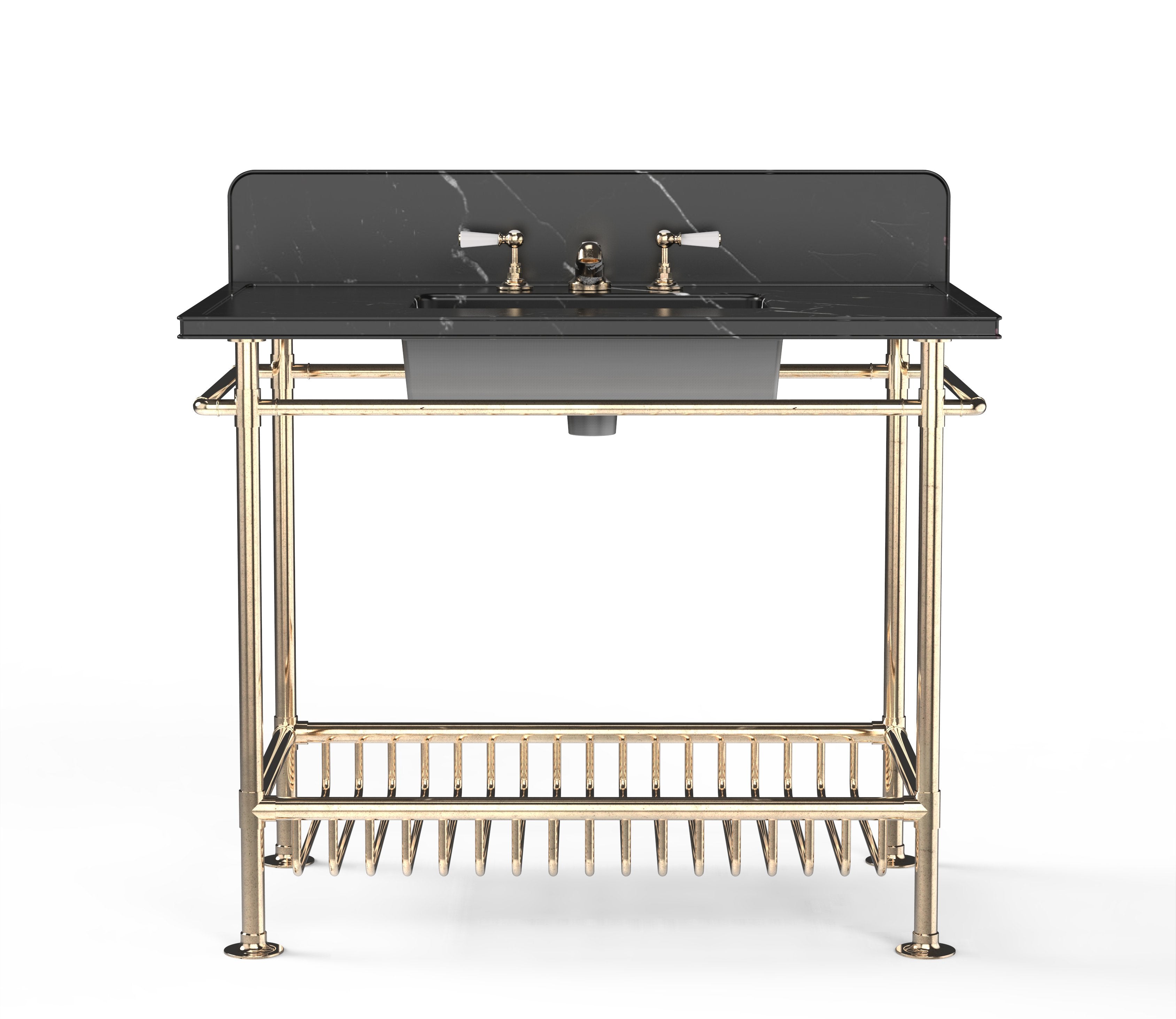 Moderna Washstand with Black Marble