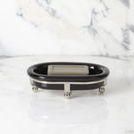 Moderna Soap Dish Black Porcelain Freestanding