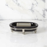 Moderna Soap Dish Black Porcelain Freestanding