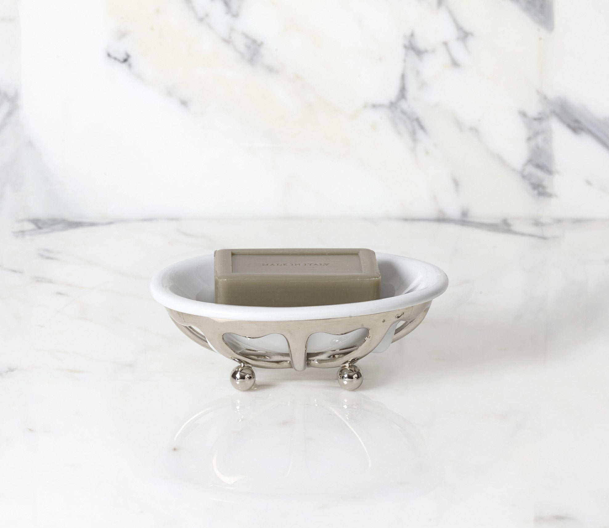 Classic Soap Dish with White Porcelain Product Image 1