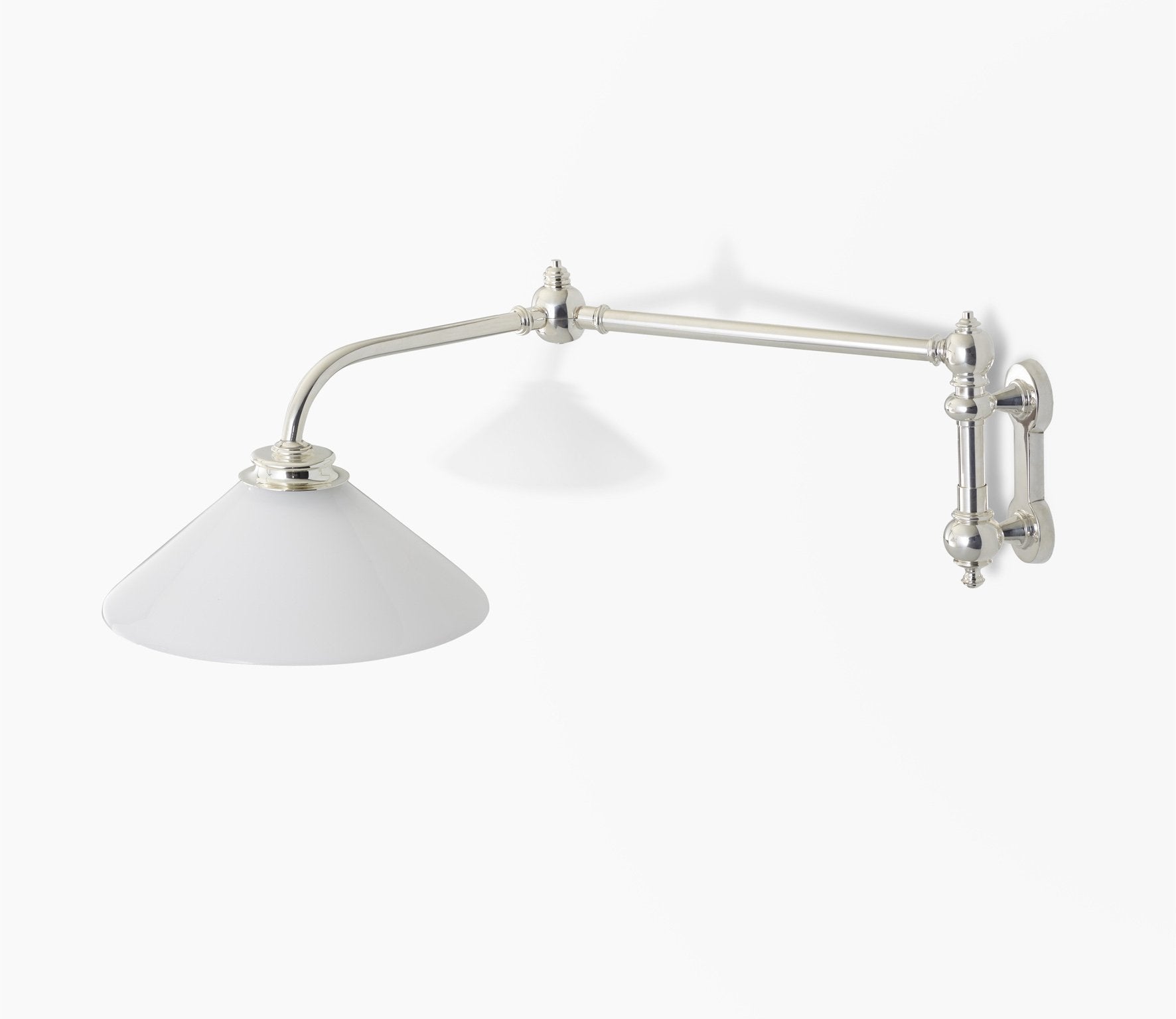 Gilbert Down Wall Light with White Glass Shade