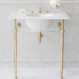 Hanbury Washstand With Glass Rails Single 2-Leg