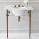 Hanbury Washstand With Glass Rails Single 2-Leg