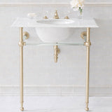 Hanbury Washstand With Glass Rails Single 2-Leg