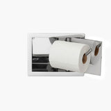 Wall Recessed Toilet Paper Holder II Large - Open Left. Hinge on Right side