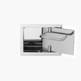 Wall Recessed Toilet Paper Holder II Large - Open Left. Hinge on Right side