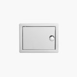 Wall Recessed Toilet Paper Holder II Large - Open Right. Hinge on Left