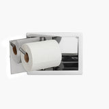Wall Recessed Toilet Paper Holder II Large - Open Right. Hinge on Left