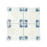 Series S Square 150mm Firenze Variato "Batch 2" Blue on White (22 Tiles per box) - 2 BOXES
