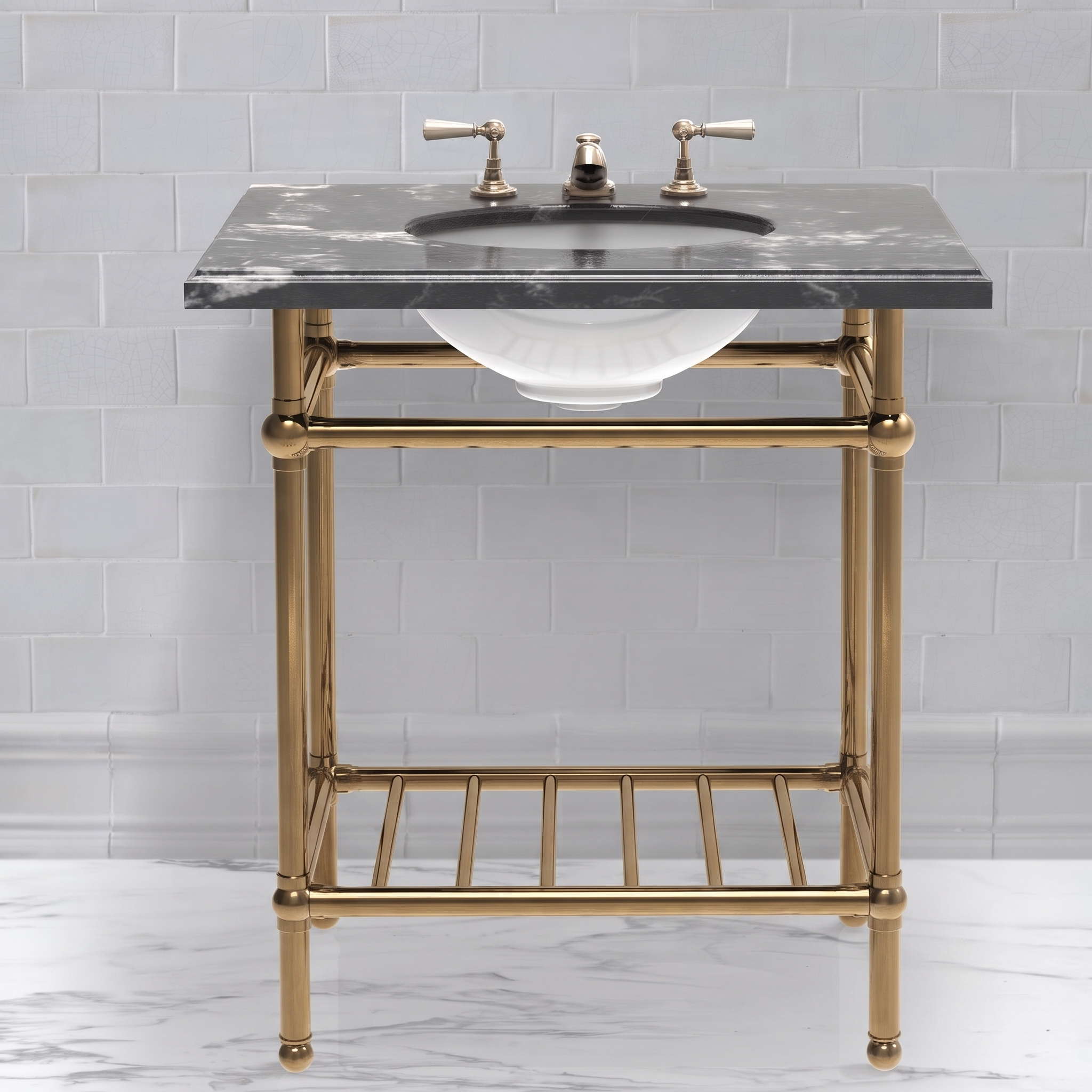 Gotham Washstand with Metal Shelf Single