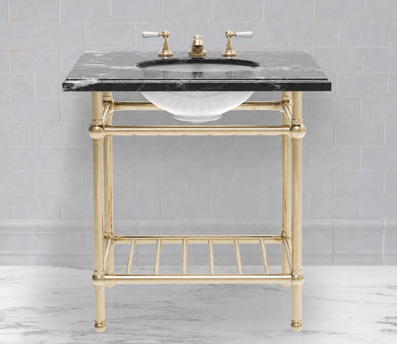 Gotham Washstand with Metal Shelf Single