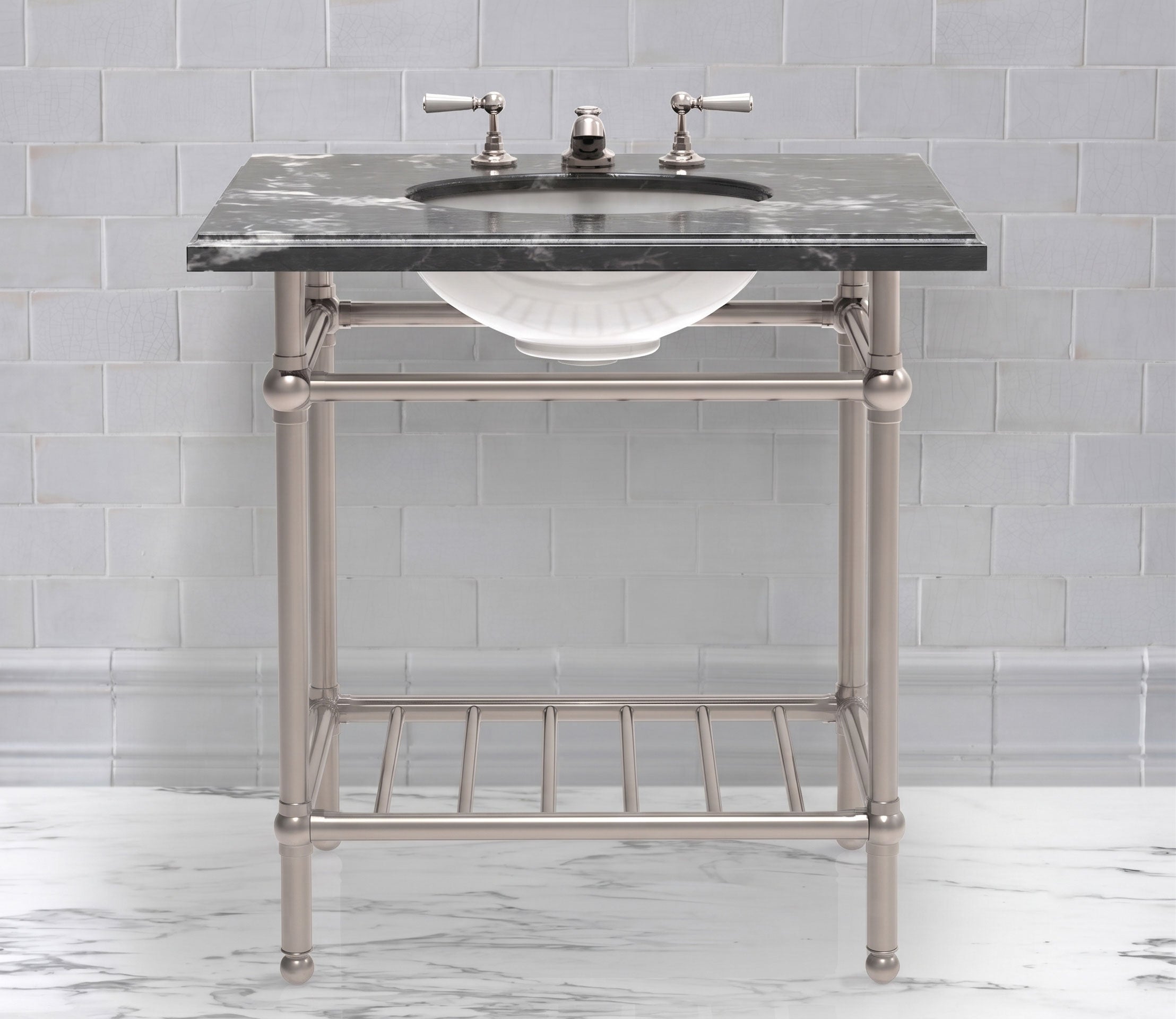 Gotham Washstand with Metal Shelf Single