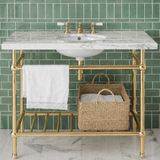 Gotham Washstand with Metal Shelf Extra Wide Single
