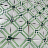 Series S Square 150mm Federica Green on White (22 Tiles per box) - 26 Boxes
