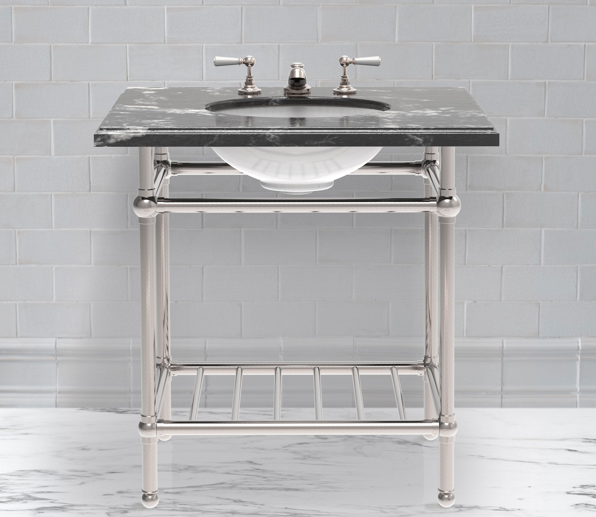 Gotham Washstand with Metal Shelf Single