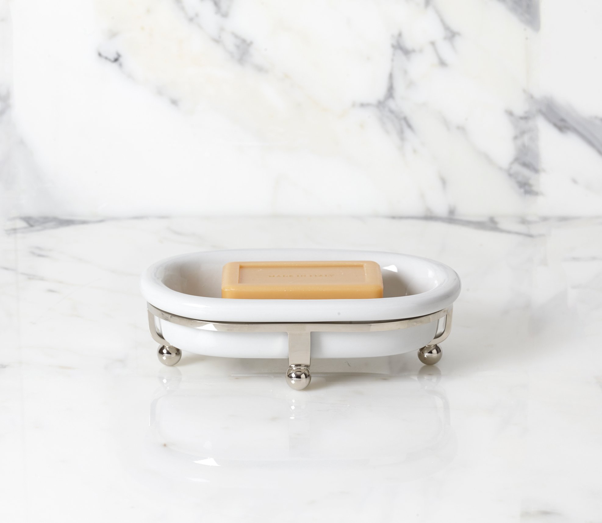 Moderna Soap Dish White Porcelain Freestanding
