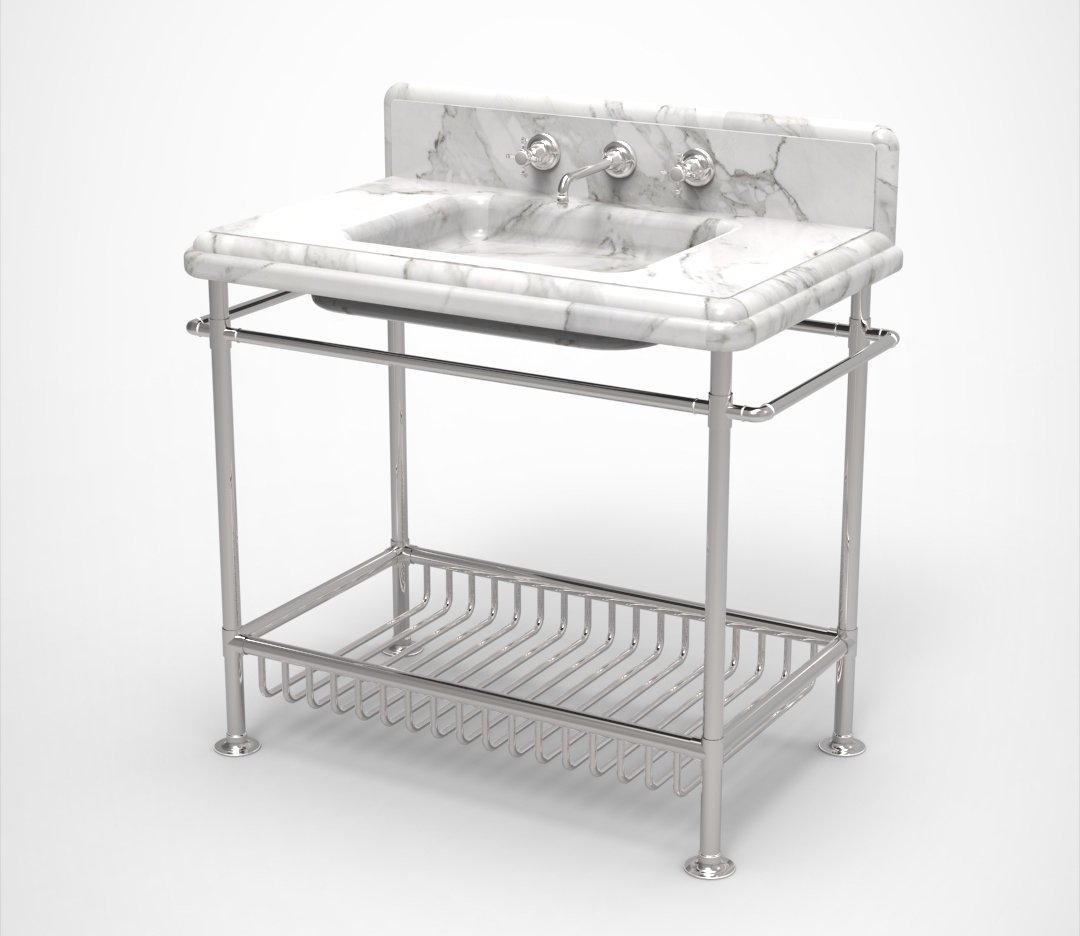 Moderna Washstand with White Marble Product Image 7