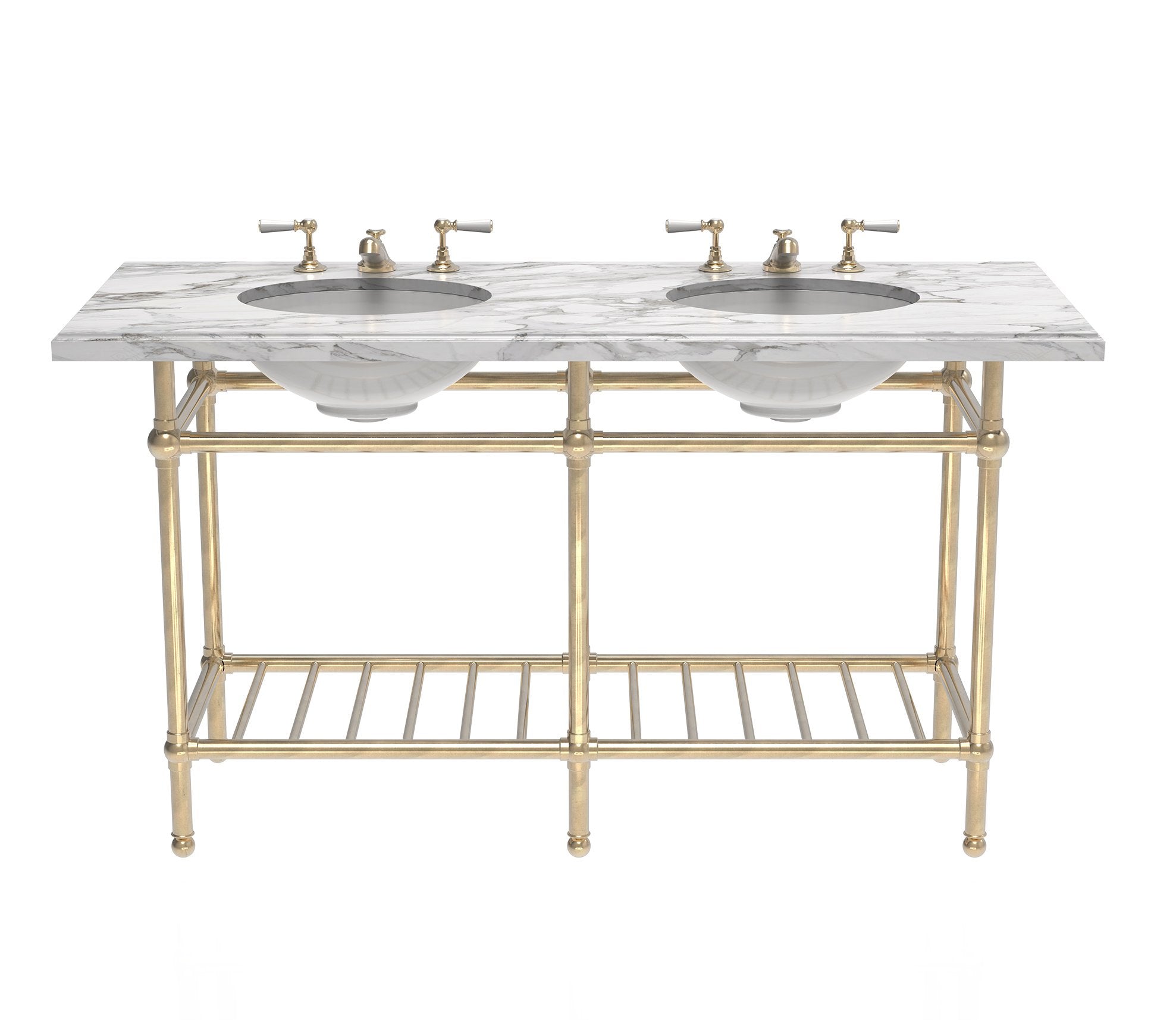 Gotham Washstand with Metal Shelf Double Product Image 3